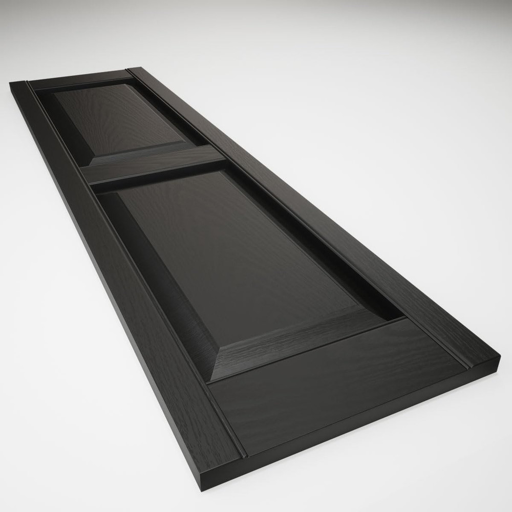 Custom Black Raised Panel Shutters - 14.5"W x 62"H (Pair)
