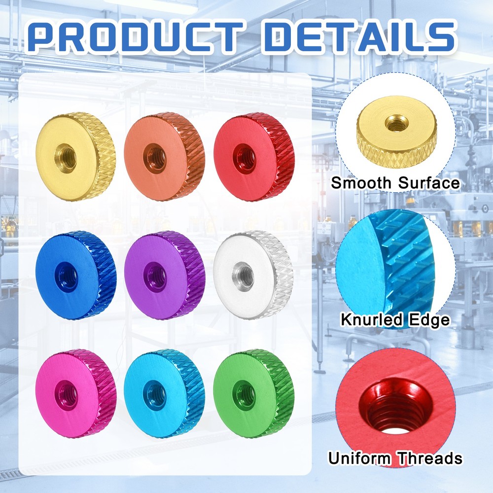 4Pcs M4x14mmx4mm Knurled Thumb Nuts, Peach Red