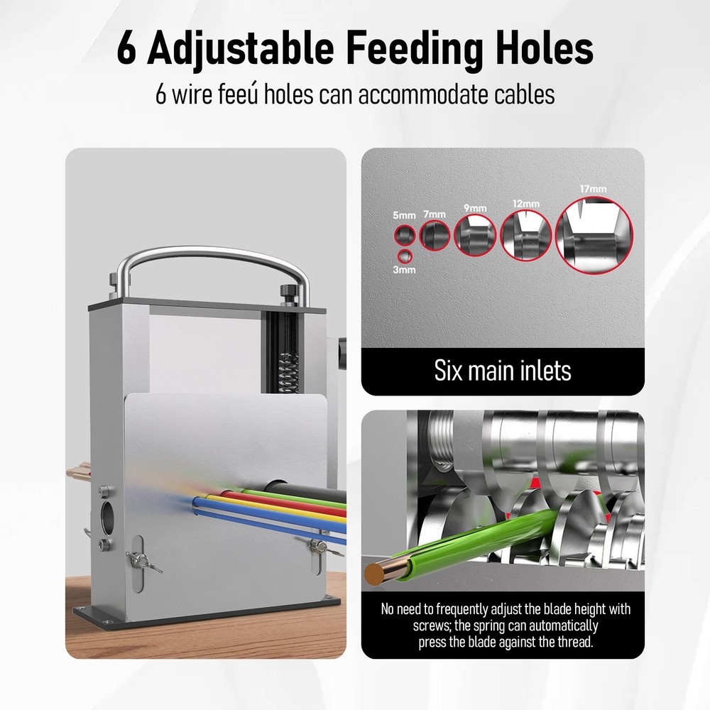 Six-hole Manual Wire Stripper Drill-driven Wire Stripping Tool For 3-17mm