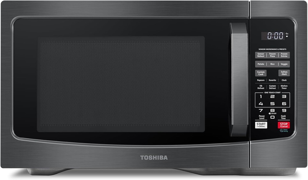 1.2 Cu Ft Black Microwave Oven Smart Sensor 1000W
