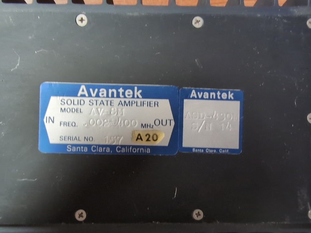Avantek AV-8M Solid State Amplifier ASD-430M