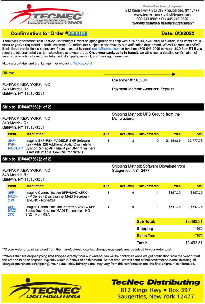 Imagine Communications Selenio™ Network Processor (SNP) ST2110 w/Madi License