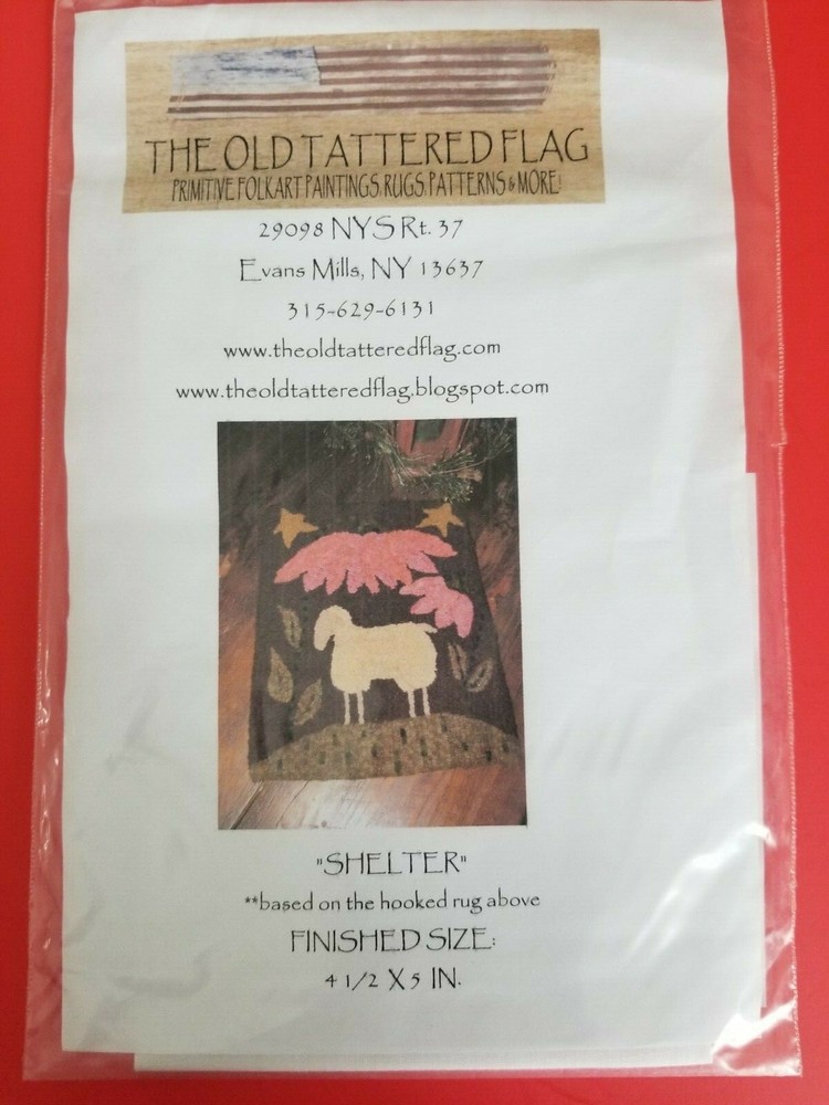 The Old Tattered Flag Punch Needle pattern ~  Shelter