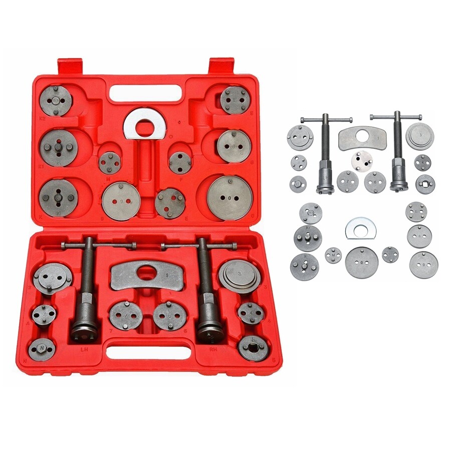 Set(27) Universal Disc Brake Caliper Piston Wind Rewind Tools case & gloves Kit