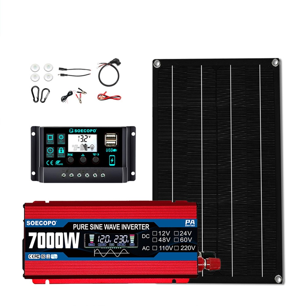 SOECOPO 7000W Solar Energy Kit | 800W Panel + 100A Controller + Inverter