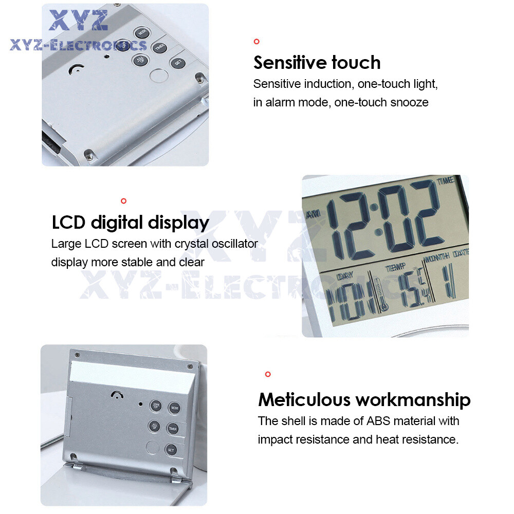 Digital Travel Alarm Clock Foldable Calendar Temperature Timer LCD Clock