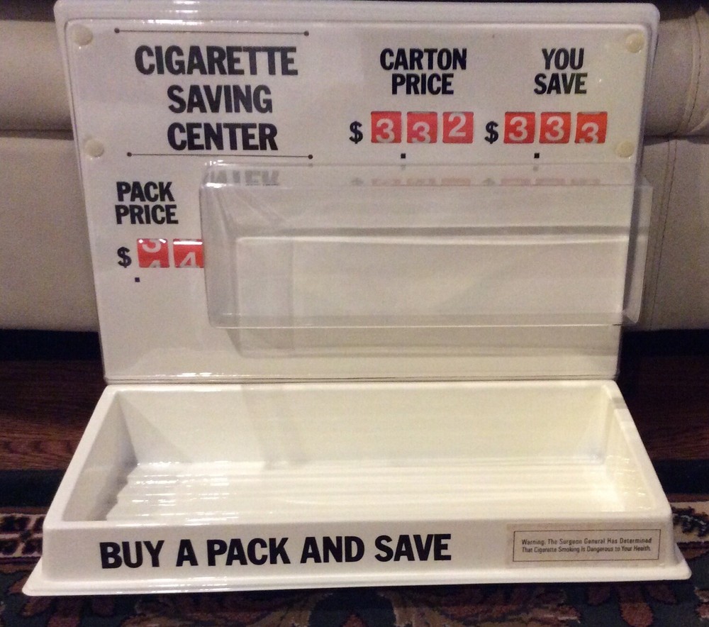 Cigarette Counter Pricing Display  New. Vintage 1983 RARE Never Used.
