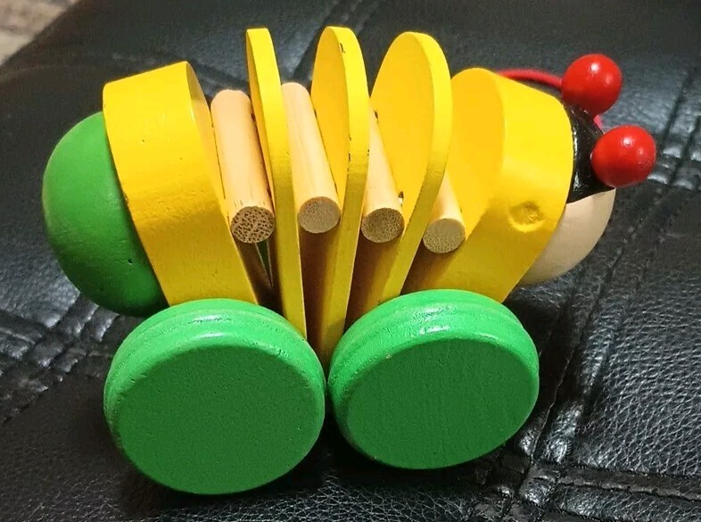 Pull Along Wooden Caterpillar Toy