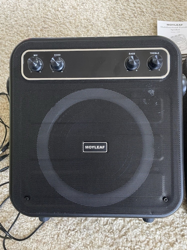 MOYLEAF K500 Multifunctional Handle Portable Speaker W/ Two Wireless Microphones