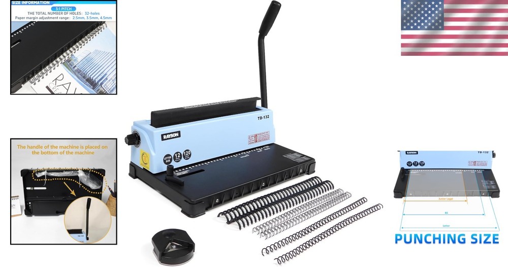 Durable Metal Wire Binding Machine - 32-Hole Design with Scrap Collection Drawer