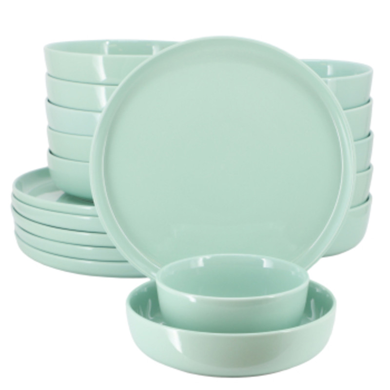 Elama Duncan 18 Piece Porcelain Dinnerware Set In Mint