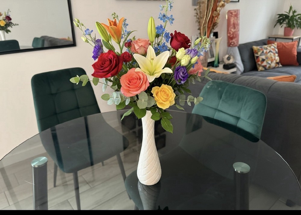 Twisted Lattice Ceramic Bud Vase