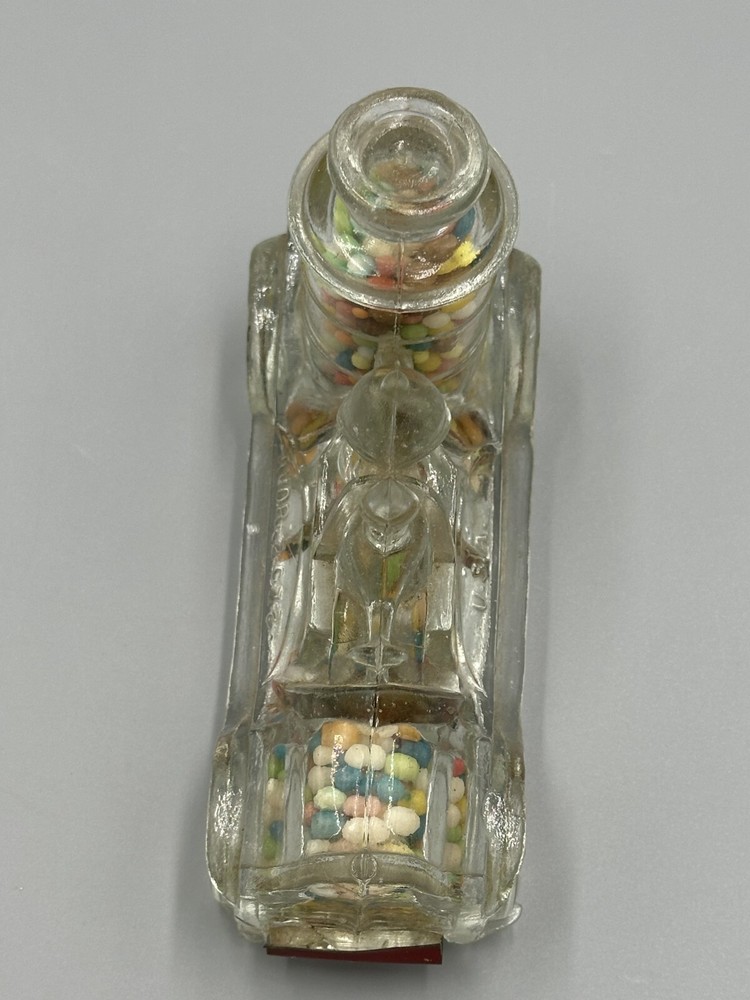 1920s FIRE ENGINE Large Boiler GLASS CANDY CONTAINER Antique A&E 220