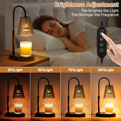 Candle Warming Lamp with Timer : Adjustable Light Level Adjustable Height Gray