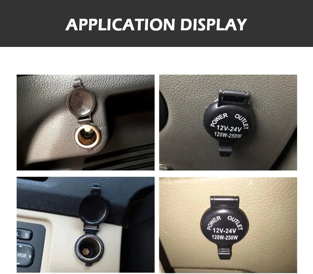 12V Cigarette Lighter Socket,Car Cigarette Lighter Socket with Waterproof Cover