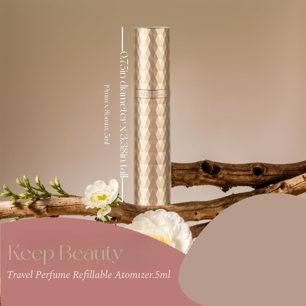 Travel Refillable Perfume Atomizer 5ml Gold Pocket Spray Bottle