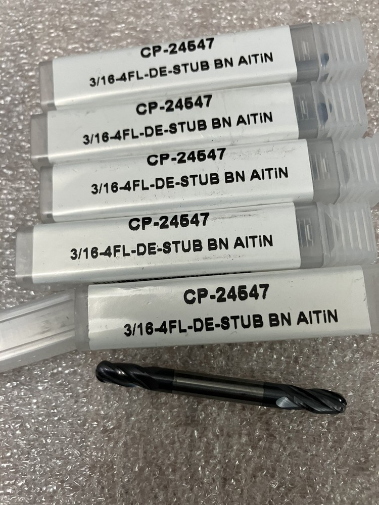 3/16-4FL-DOUBLE END- STUB - SOLID CARBIDE BALL END MILL NEW