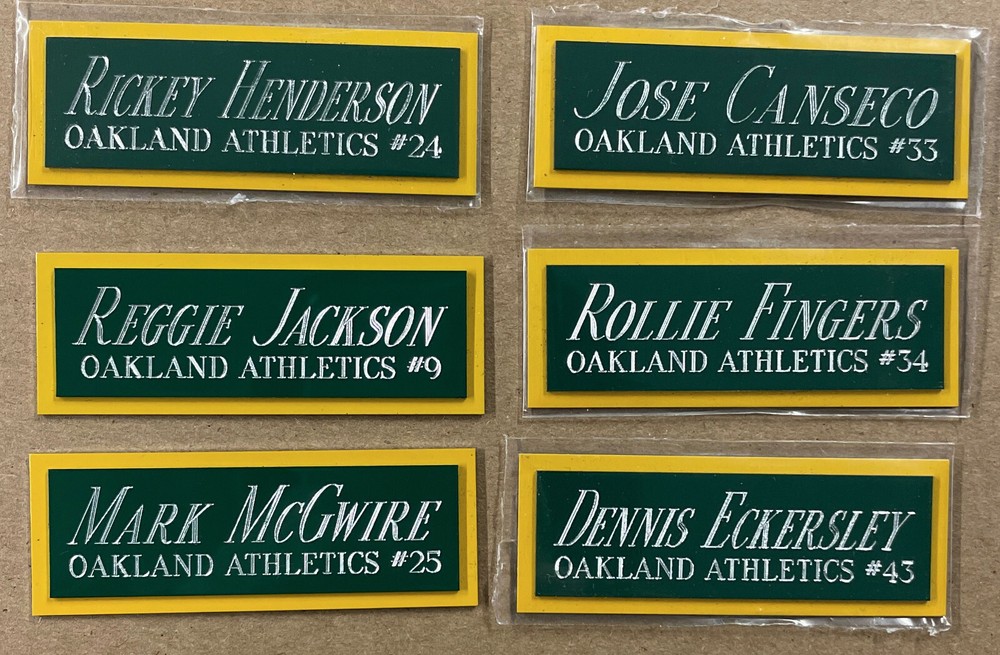 DENNIS ECKERSLEY A's NAMEPLATE FOR AUTOGRAPHED SIGNED Baseball Display CUBE CASE