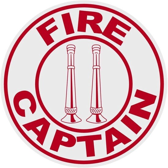 4 Inch Reflective Red Firefighter Fire Captain Bugles Sticker Decal