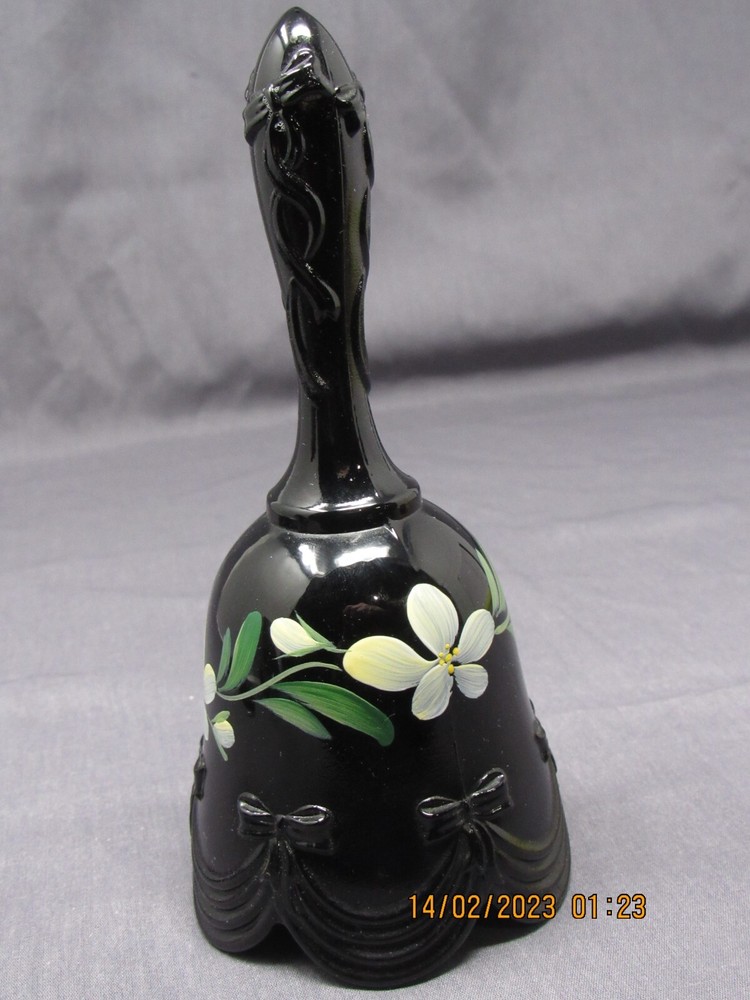 Fenton Black Bell Artist signed D. Barlow