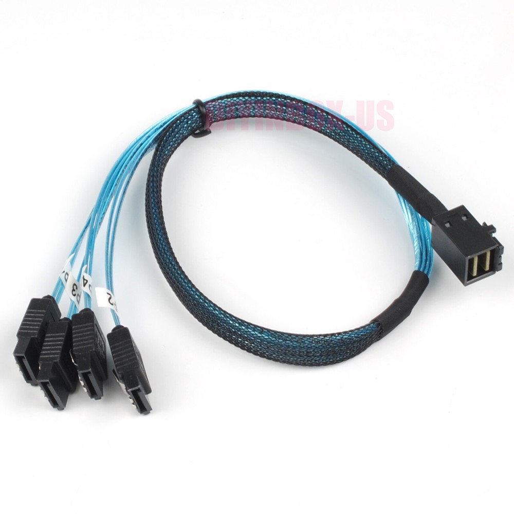 Internal Mini SAS HD SFF-8643 Host to 4 SATA 7pin Target Hard Disk Data Cable