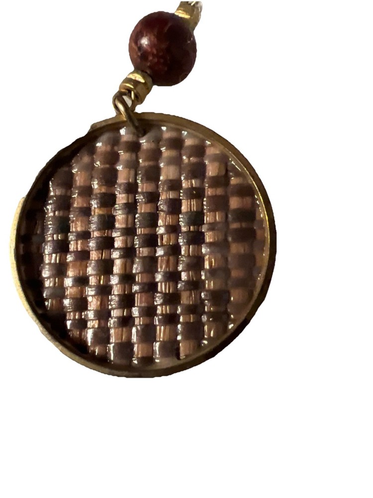 Vintage Handwoven Dangle Beaded Earrings! Goldtone! 2.5”