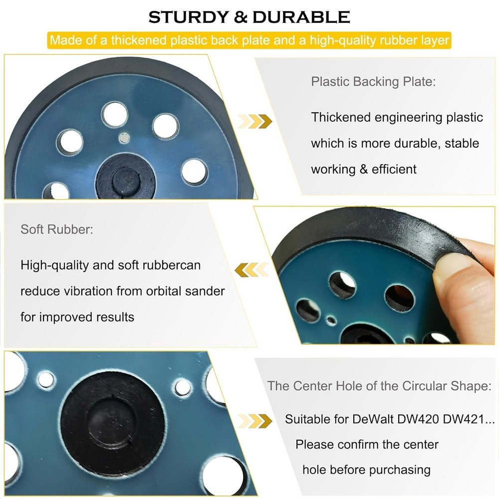 Efficient 5" Hook and Loop Sander Pad for Porter Cable with Easy Installation