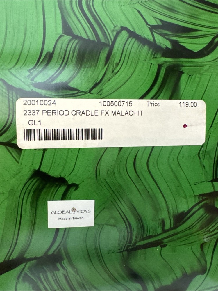 Lux Wood Lacquer Malachite Pattern Magazine Tray