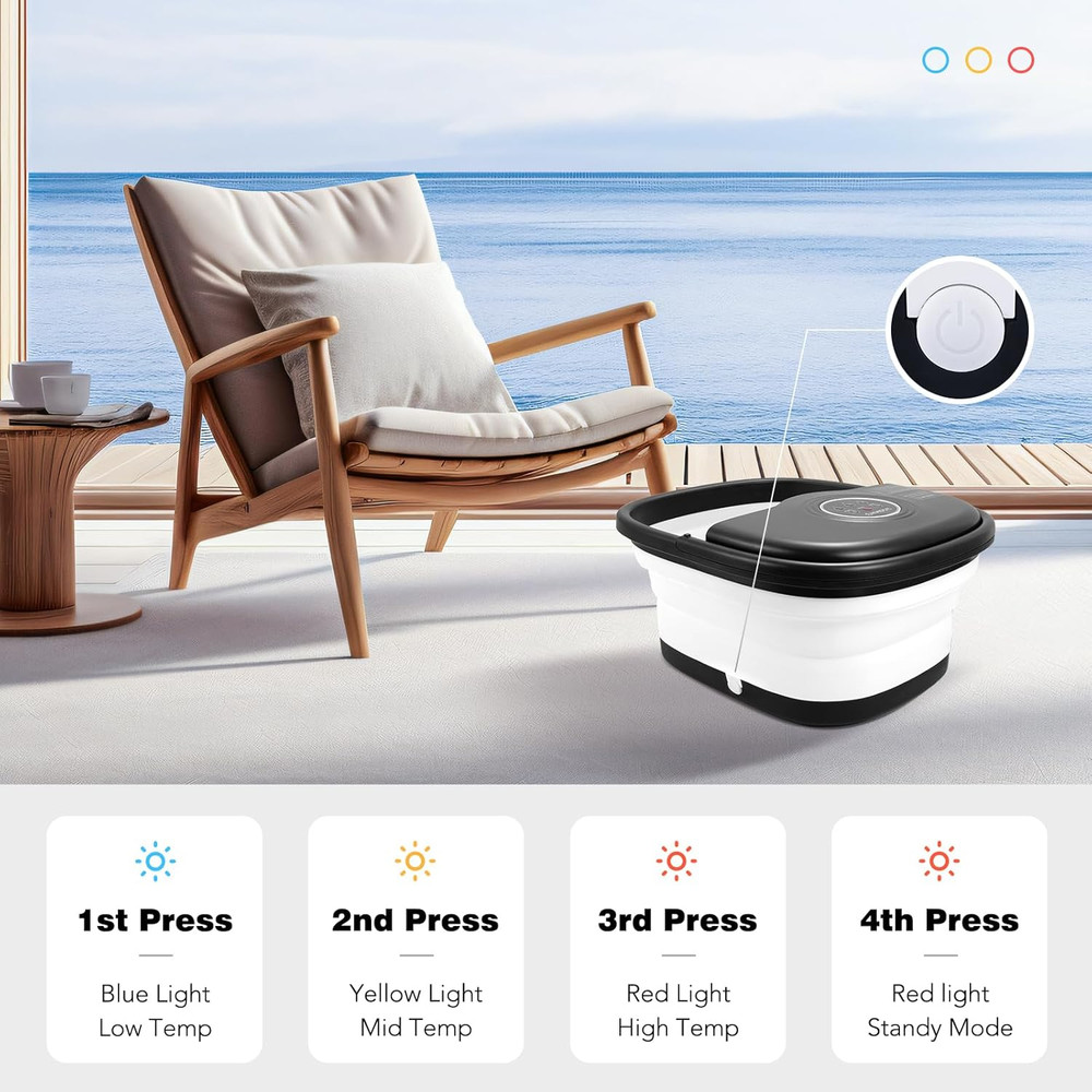 Collapsible Foot Spa Bath with Heat, Remote Control, Temperature Control, Bubble