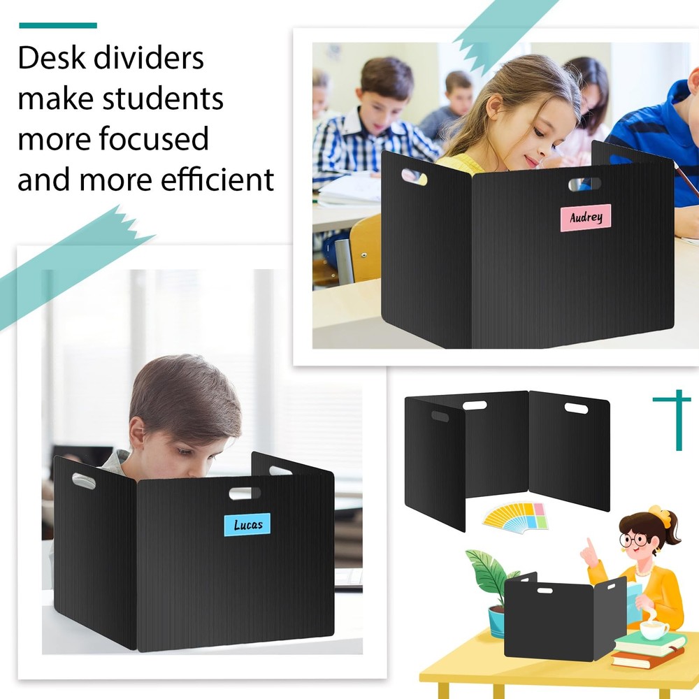 24 Pack Privacy Folders for Students - Durable & Waterproof Plastic Study Des...