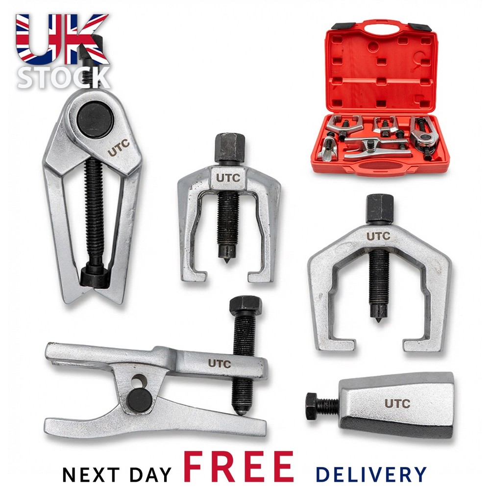 5pcs Front End Service Tool Set Pitman Arm Puller Remover Ball Joint Tie Rod Kit