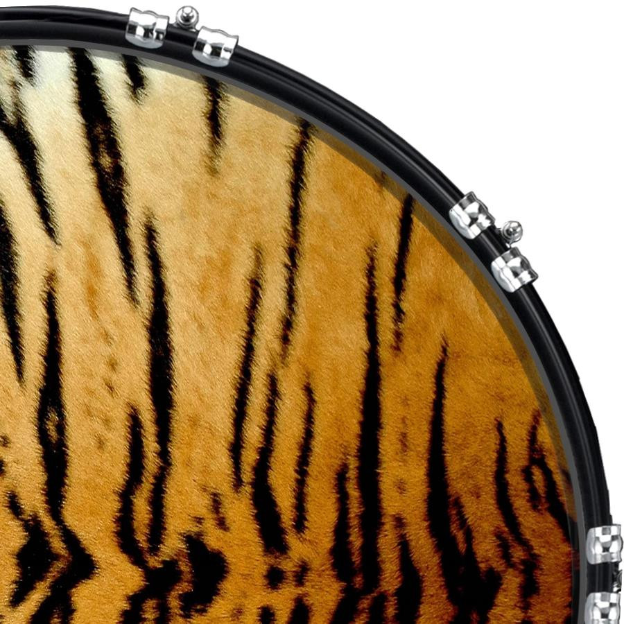 20" Custom Bass Kick Drum Front Head Graphic Graphical Tiger Print