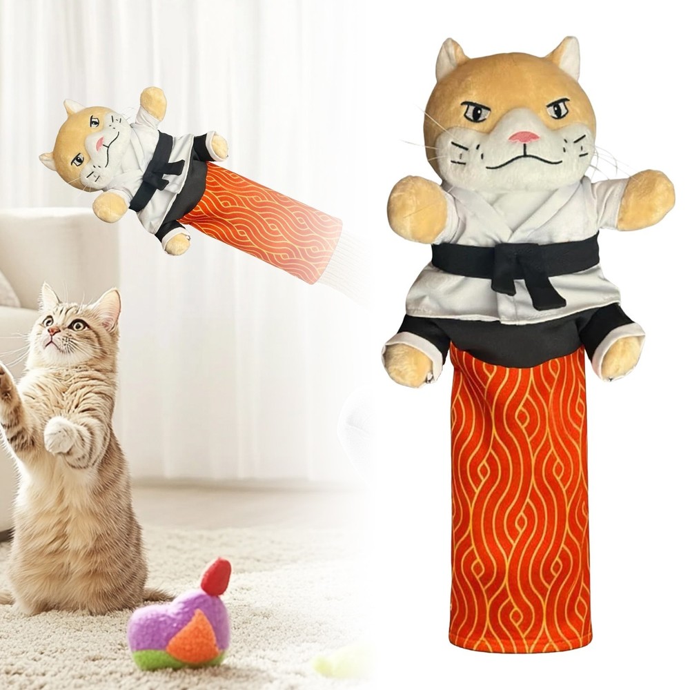 Cat Karate Kitty Puppet Cat Wrestling Puppet with Protective Forearm Sleeve
