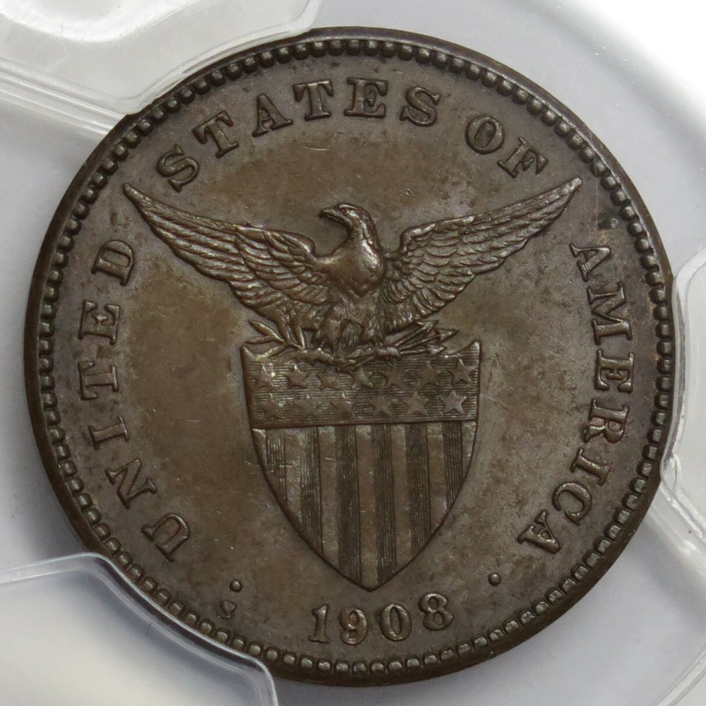 1908-S Philippines One Centavo 1c MS63BN PCGS 29054