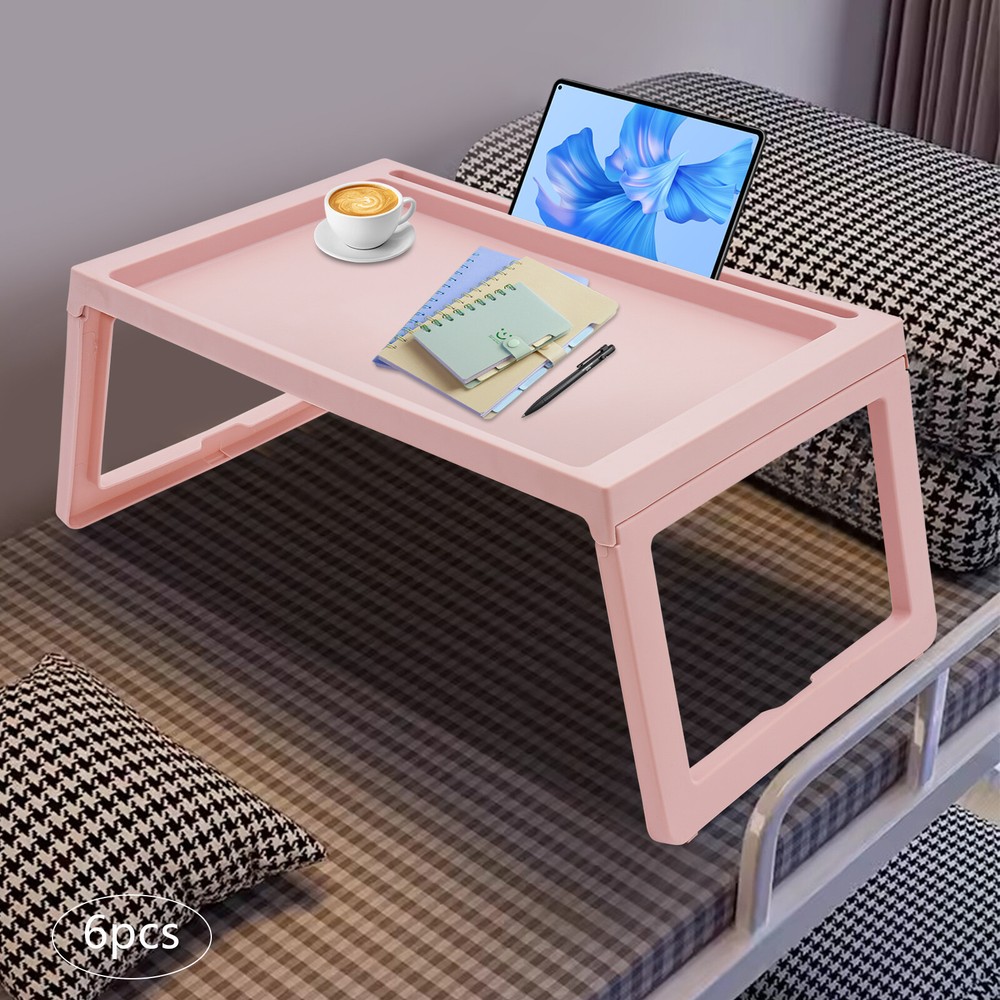Laptop Notebook Table Stand Lap Tray Rectangular Foldable Computer Desk Pink