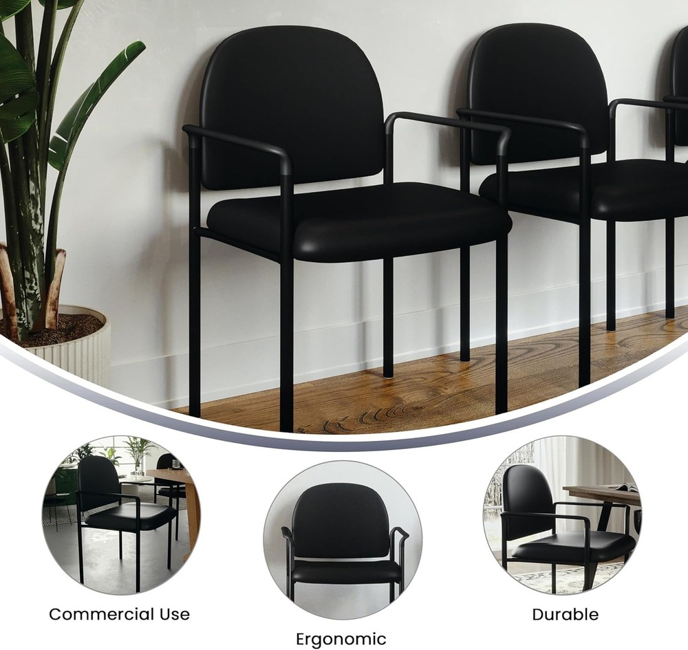 Versatile Padded Side Reception Chair, Stackable & Durable - Perfect for Offices
