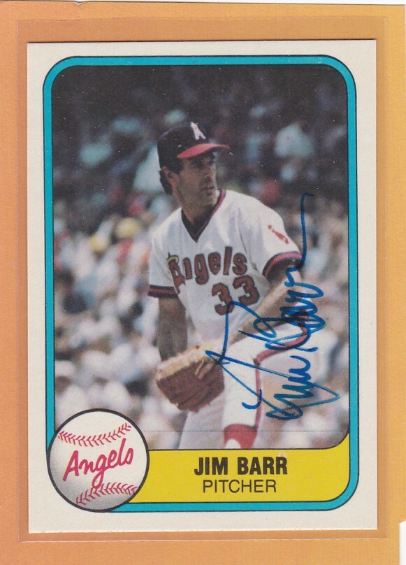 JIM BARR AUTOGRAPH ANGELS BASEBALL *081