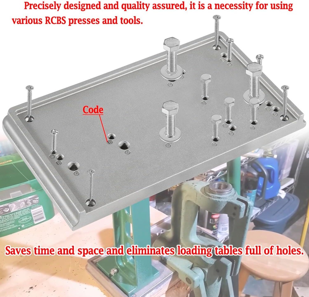 9282 Accessory Base Plate 3 Grey For RCBS Cast Aluminum Shell Holder Accessory