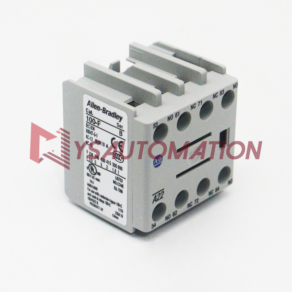 NEW Allen Bradley 100-FA22 Auxiliary Contact Front Mount, 2 NO / 2 NC Contact