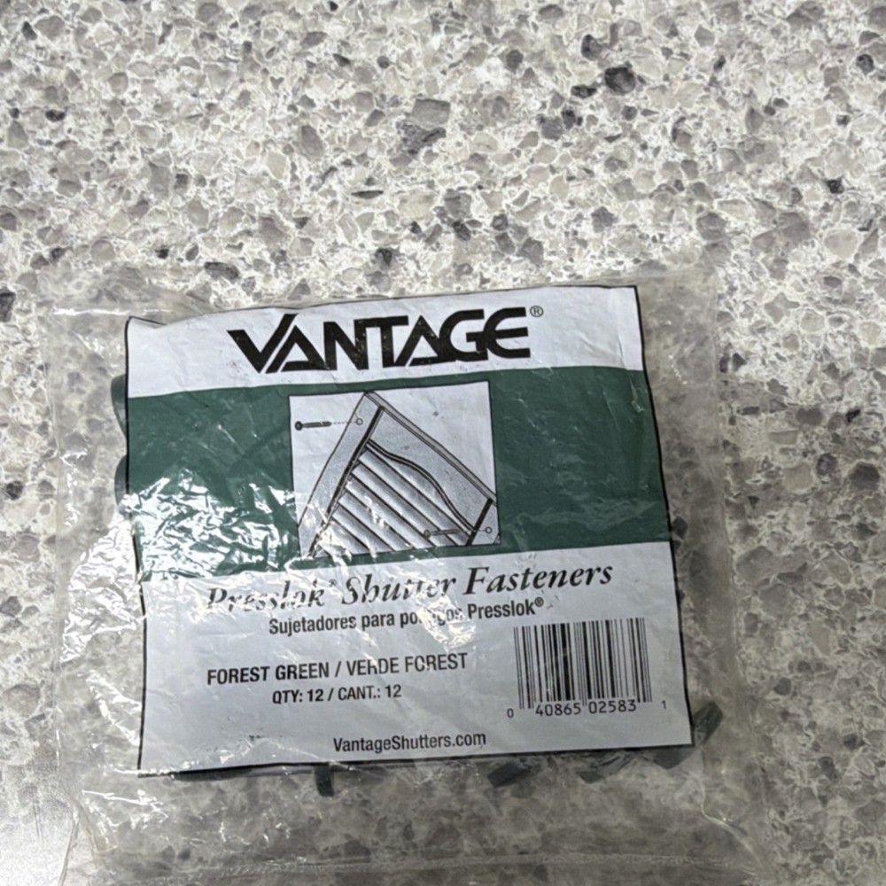 Vantage Presslok Shutter Fasteners Forest Green Plastic Outdoors 12 Pack