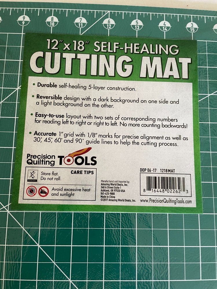 12" x 18" Self-Healing Cutting Mat – Precision Tools – Double-Sided Grid Sewing