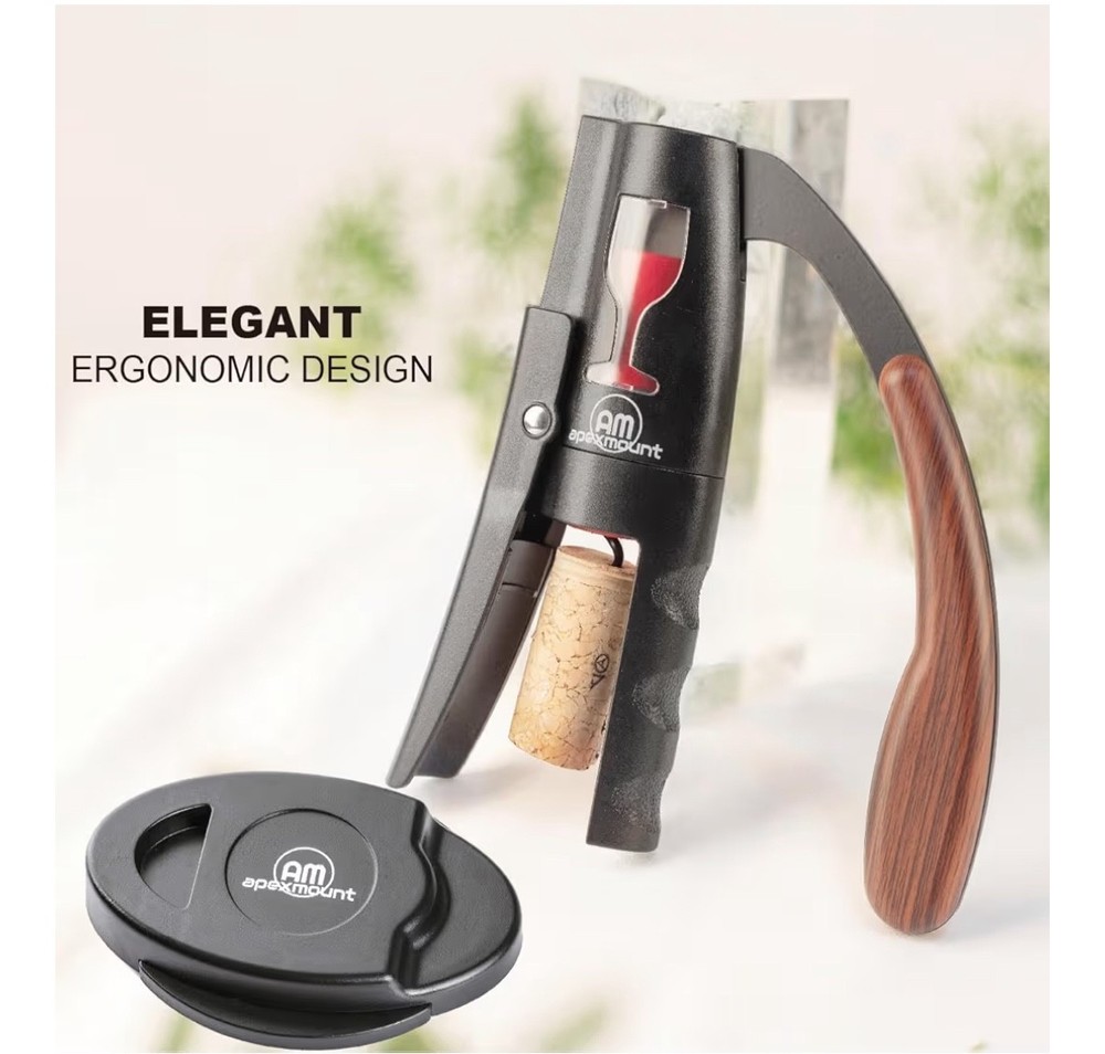 Apexmount Wine Bottle Corkscrew Opener Vertical Corkscrew Lever Ergonomic Eleg..