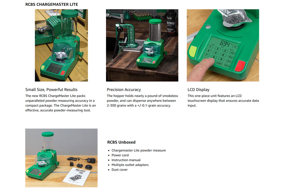 RCBS CHARGEMASTER Lite LCD Touchscreen Accurate Powder Measuring RELOADING SCALE