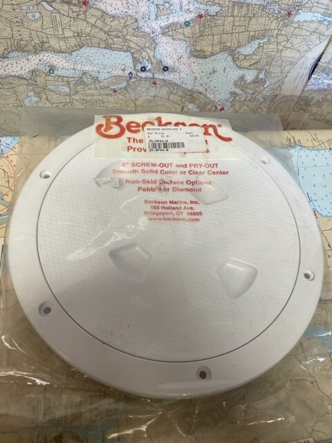 Beckson #DP84-W Screw-Out 8″ Deck Plate with Standard Trim Ring.