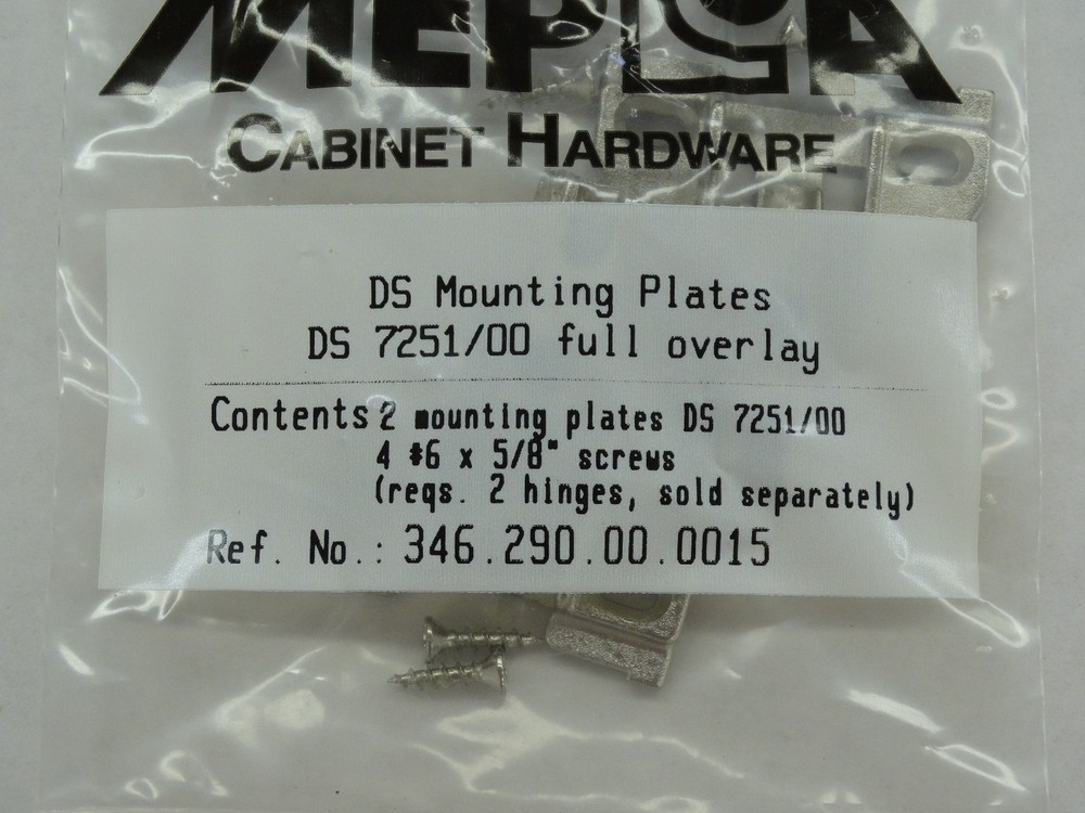 Mepla DS 7251/00 Full Overlay Special Face Frame Mounting Plate