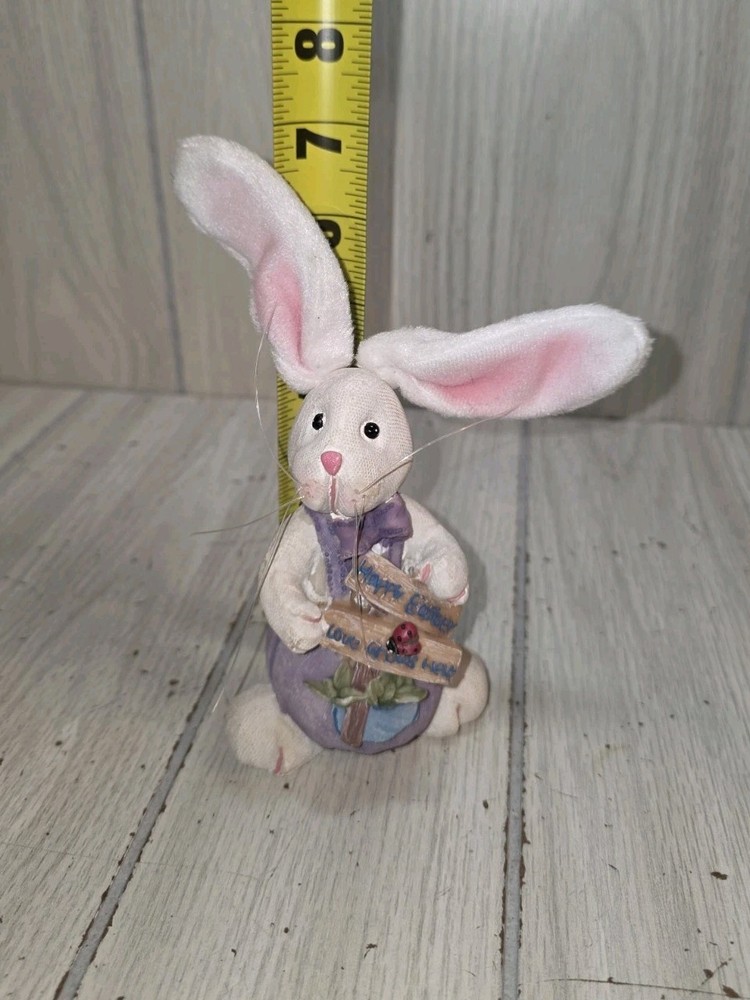 Vtg Easter Bunny Posable Ears Protruding Whiskers Easter Spring Cute Kitschy
