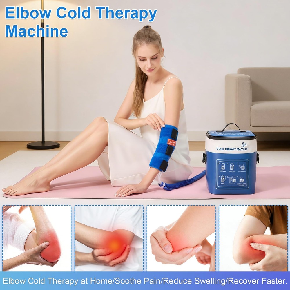 AOBOCO Ice Machine for Elbow Portable Quiet Cold Therapy Machine with Timer A...