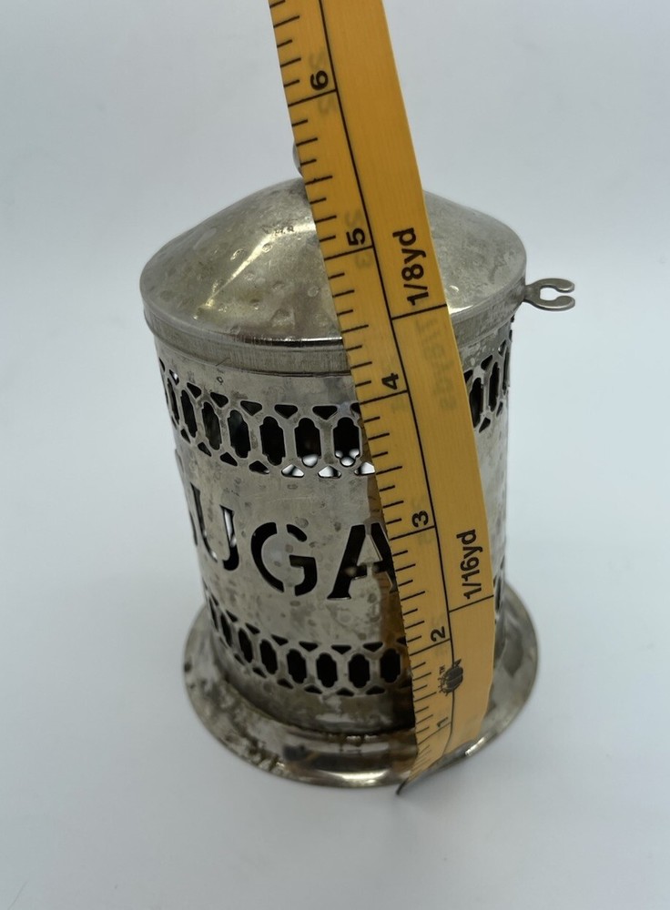 Vintage Leonard England Hammered Silver Sugar Canister