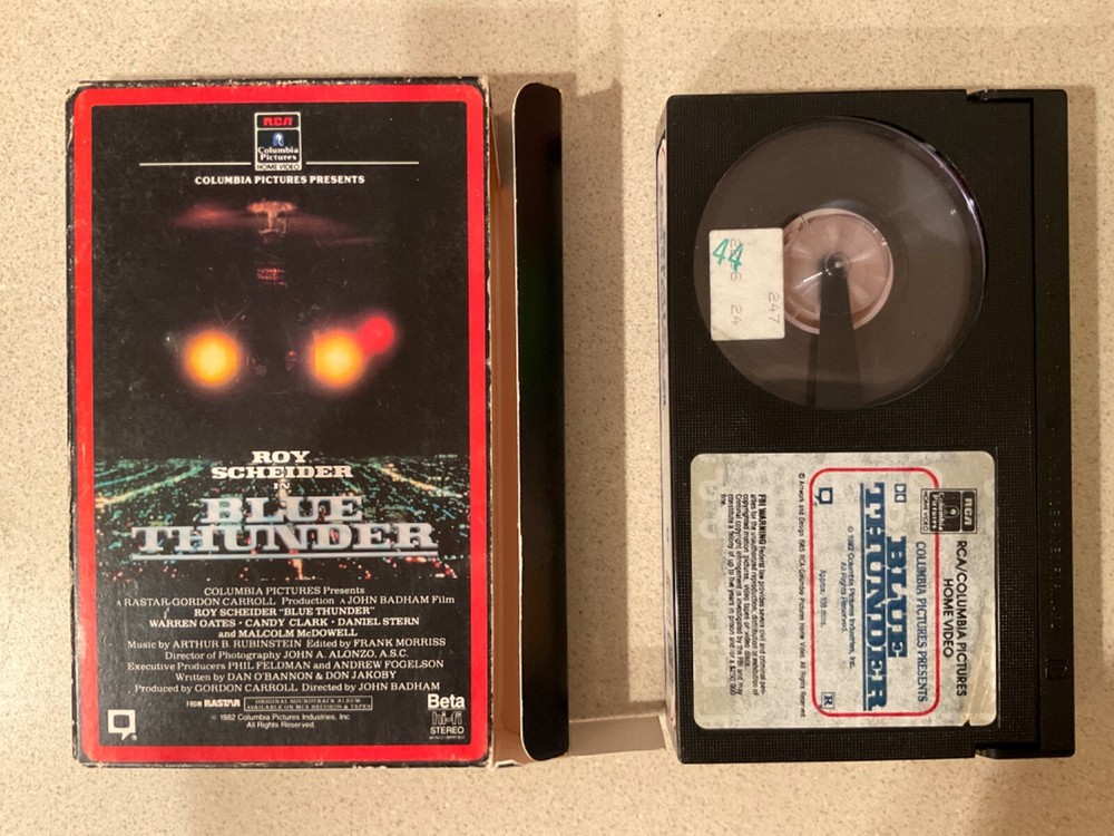 Blue Thunder (BETA, 1985, RCA Side Load) Roy Scheider, Malcolm McDowell