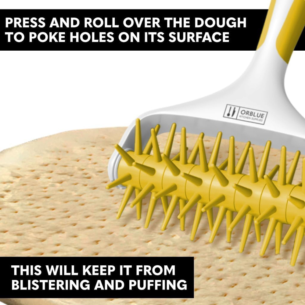 Pizza Dough Docker, Pastry Roller with Spikes, Pizza Docking Tool for Home & Com